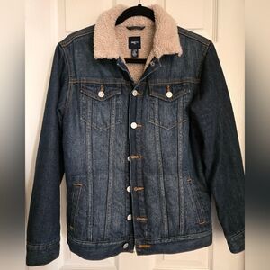 Gap Brand Youth Denim Jacket with sherpa lining, size: XXL, color: Blue